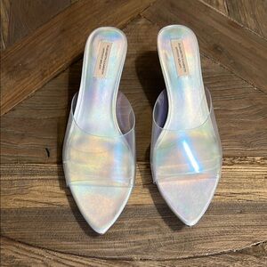 Antonio Melani Iridescent Slide Sandals